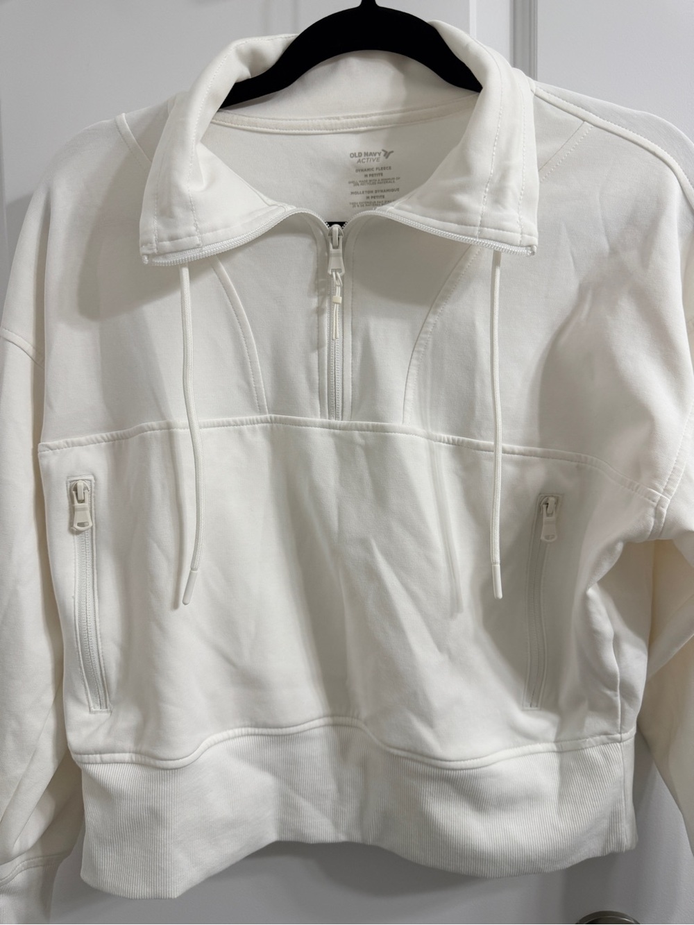 Old Navy Women's White Half-Zip Pullover Sweatshirt